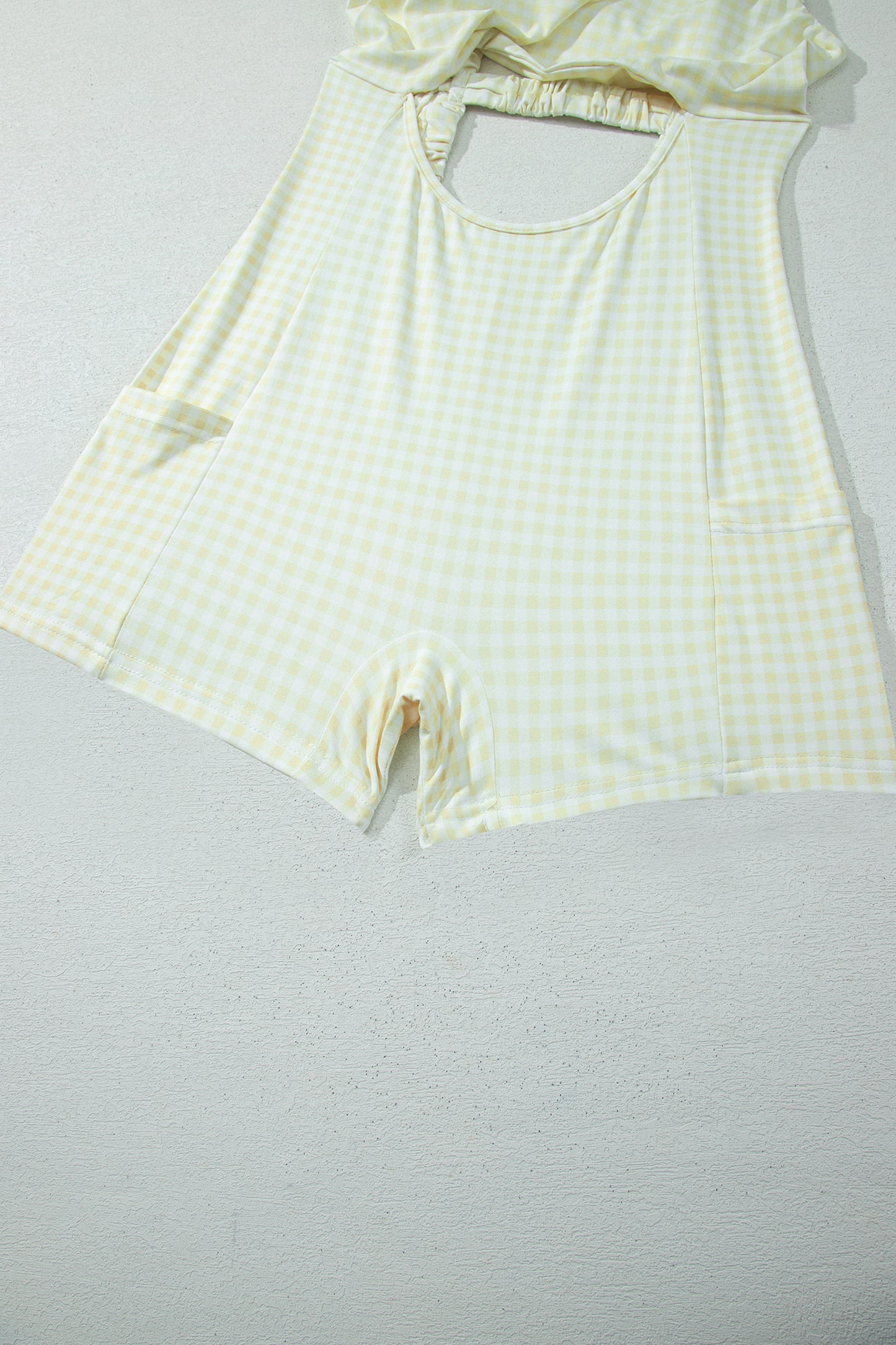 Beau Blue Faux Two Piece Gingham Contrast Patchwork Loose Mini Dress