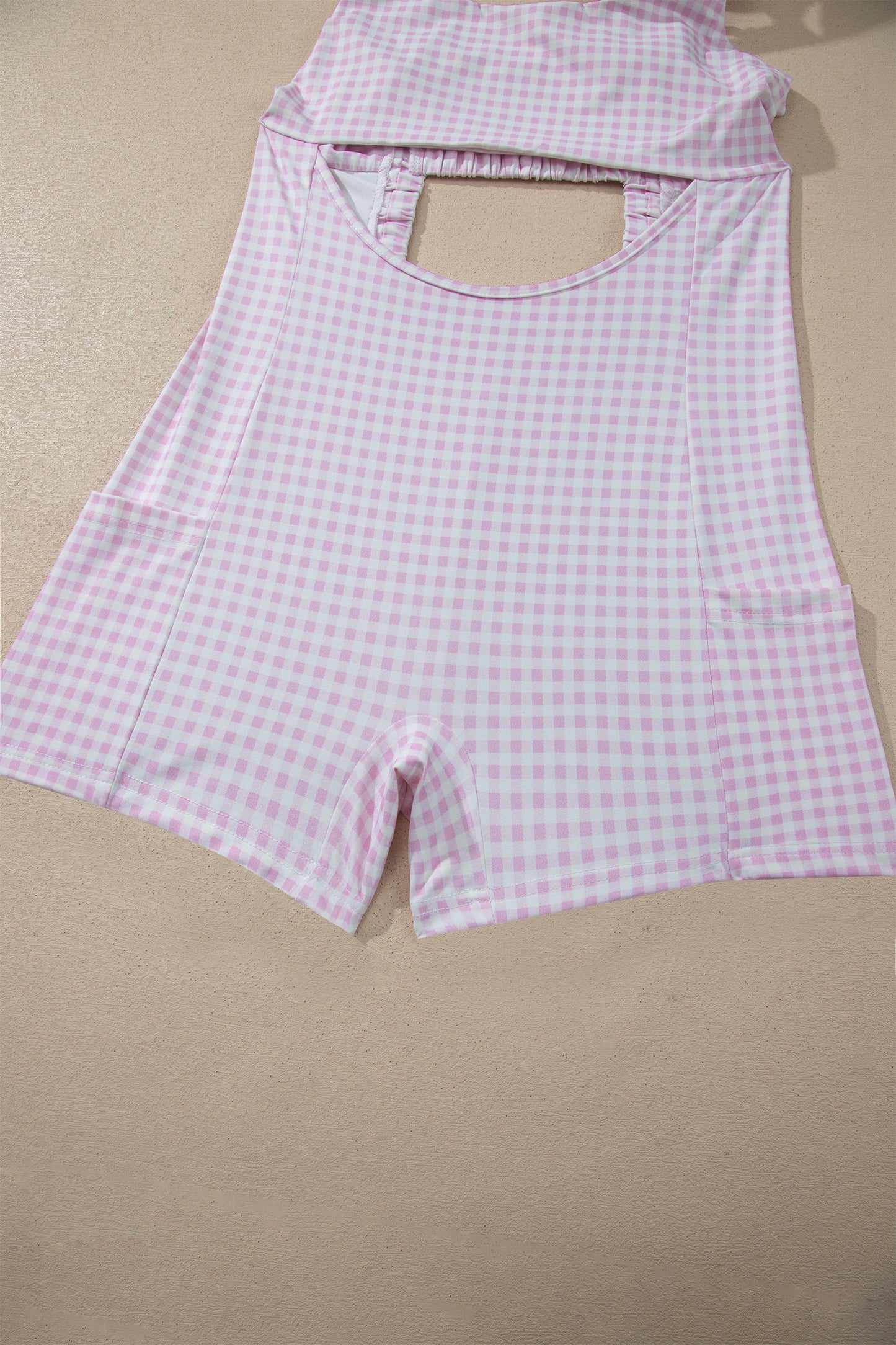 Beau Blue Faux Two Piece Gingham Contrast Patchwork Loose Mini Dress
