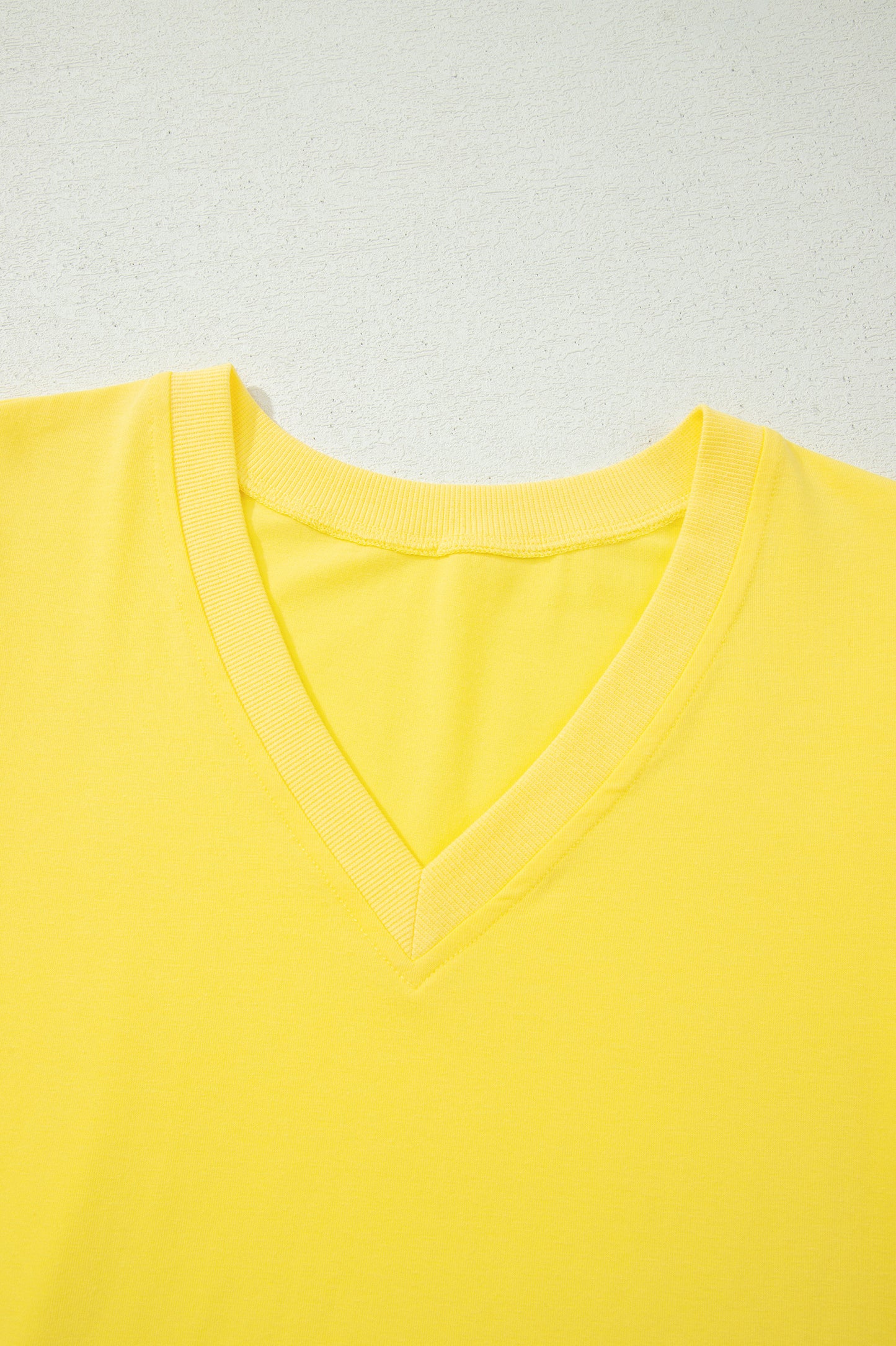 Mint Green Solid Color V Neck Short Puff Sleeve Blouse